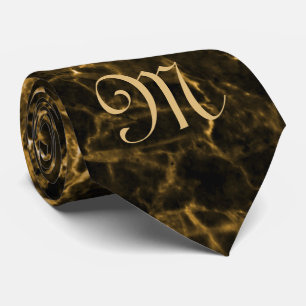 MONOGRAMME SUR CRAVATE BROWN MARBRE