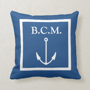 monogramme sur le BLANC d'Ancre sur le COUSSIN