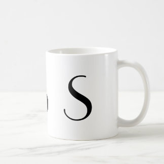 Monogramme tasse moderne noire et blanche de S