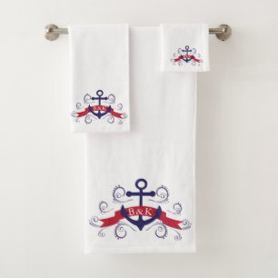 monogramme tourbillonnant d'ancre du bateau nautiq