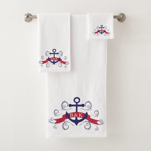monogramme tourbillonnant d'ancre du bateau nautiq (En situation)