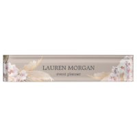 monogramme tropical élégant floral bureau Plaque s