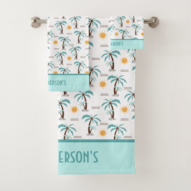 Monogramme Tropical Summer Palm Trees Sunshine Bea (En situation)