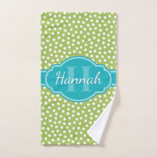Monogramme Turquoise de Motif blanc vert