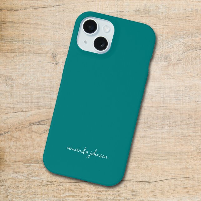 Monogramme Turquoise moderne Nom cursif (Créateur téléchargé)
