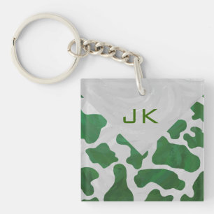 Monogramme vache vert et blanc