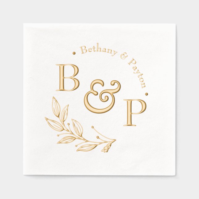 Monogramme végétal Mariage personnalisé (Recto)