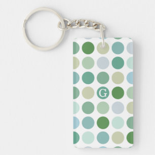 Monogramme vert coloré chic de motif de pois