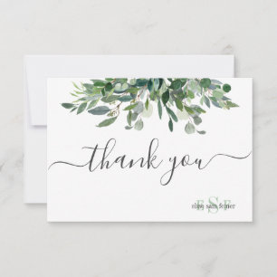 Monogramme Vert Gomme Bleue Eucalyptus Merci