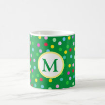 Monogramme vert Mug café de Noël