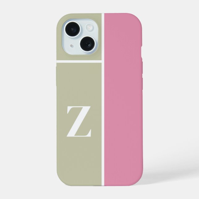 Monogramme vert rose moderne (Verso)