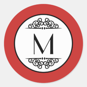 Monogramme Vintage - Autocollant Rond