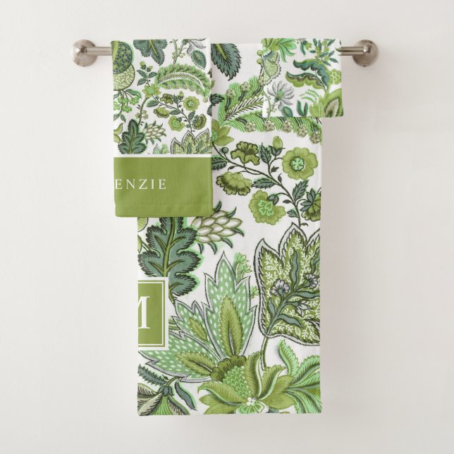 Monogramme Vintage de saumons verts (En situation)