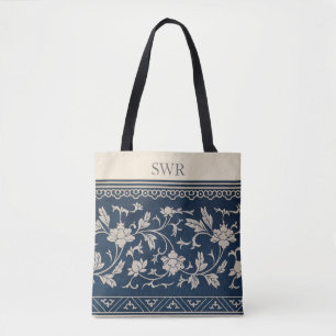Monogramme Vintage Floral Chinoiserie Sac fourre-t