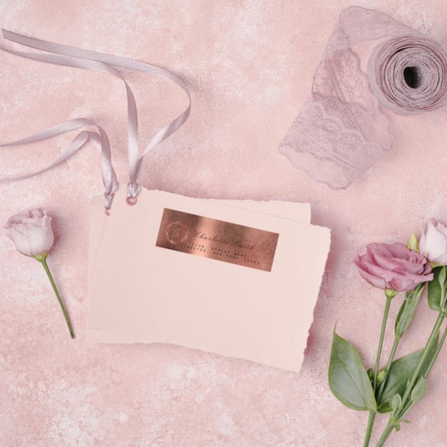 Monogramme VIP rose vif Étiquettes d'adresse de re (Créateur téléchargé)