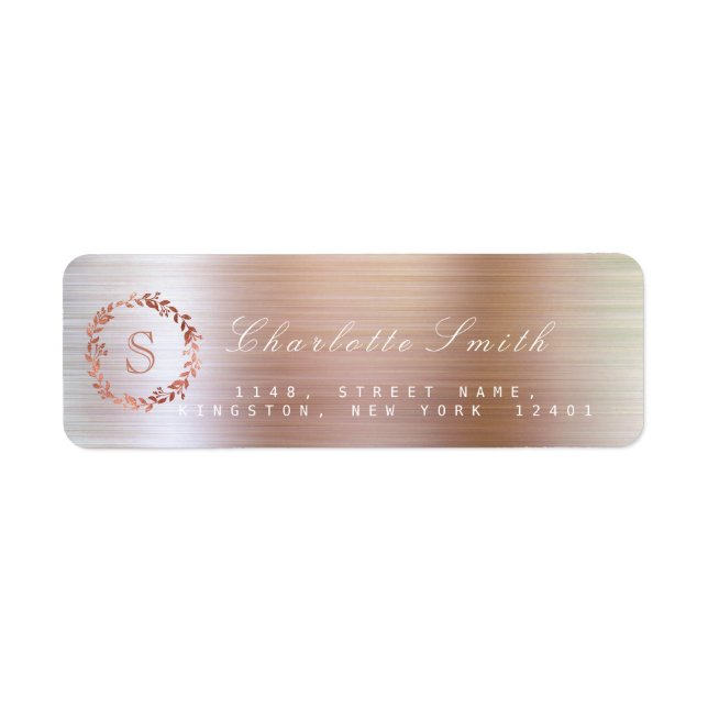 Monogramme VIP rose vif Étiquettes d'adresse de re (Devant)