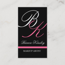 Monogramme Visitenkarten machen Künstler rosa Visitenkarte