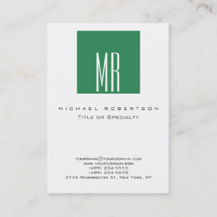 Monogramme White Sea Green Chubby Carte de visite