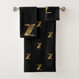Monogramme Z Black and Gold Look Élégante typogr