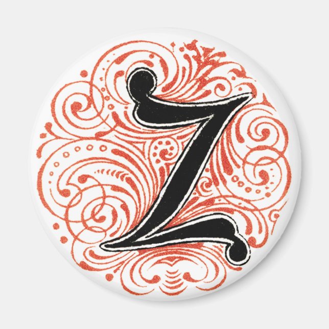 Monogramme 'Z' en rouge - Aimant (Devant)