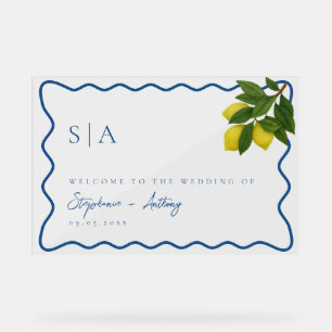 Monogramme Zitronenfrüchte, Hochzeitssonne an der  Acrylschild