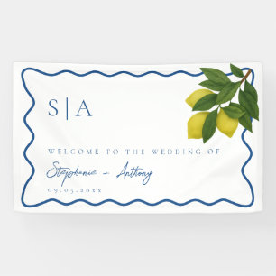 Monogramme Zitronenfrüchte, Hochzeitssonne an der  Banner