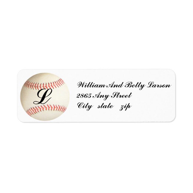 MONOGRAMMED BASEBALL,- RETURN ADDRESS LABELS (Vorne)