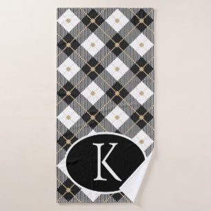 Monogrammed Black White Gold