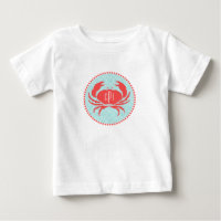Monogrammed Blue+ Red Crab Romper