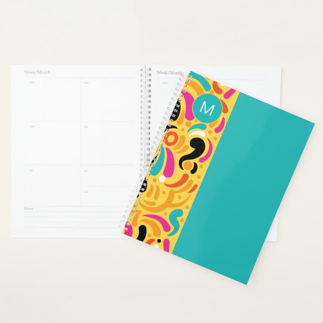 Monogrammed Boldy Colored Abstract (Devant avec enveloppe)