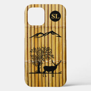 Monogrammed Deer Silhouette Apple iPhone 12 Coque