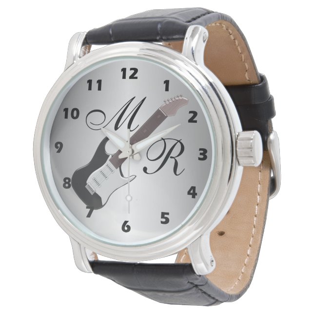 Monogrammed Electric Guitar Armbanduhr (Schrägansicht)