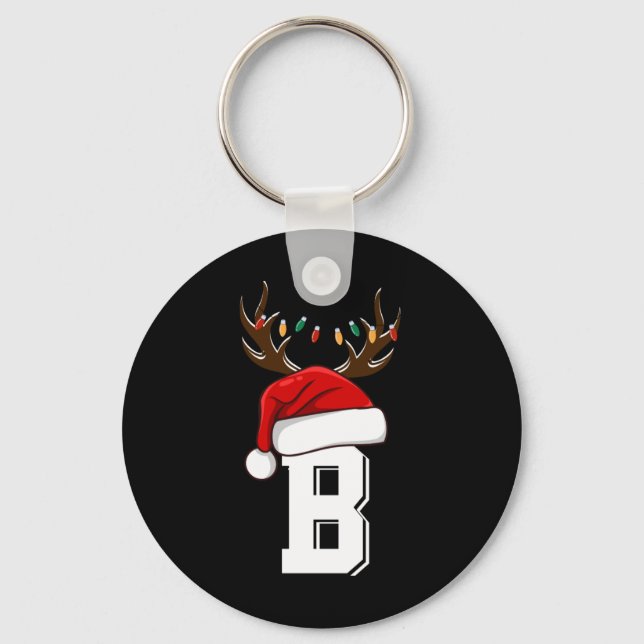 Monogrammed Family Christmas Matching Outfits T Sh Schlüsselanhänger (Vorderseite)