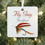 Monogrammed Fishermen  Fly Fishing lure Ornament Aus Metall<br><div class="desc">Monogrammed Fishermen Fly Fishing lure Metal Ornament</div>
