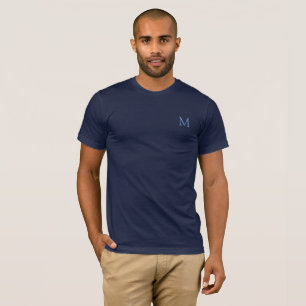 Monogrammed Mens TShirt élégant tendance Navy Blue