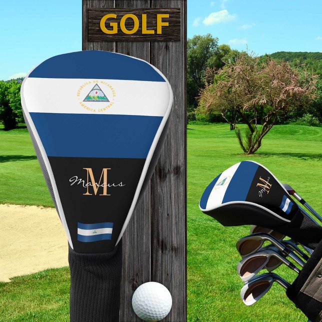 Monogrammed & Nicaragua Flag Golf Clubs Covers Golf Headcover (Von Creator hochgeladen)
