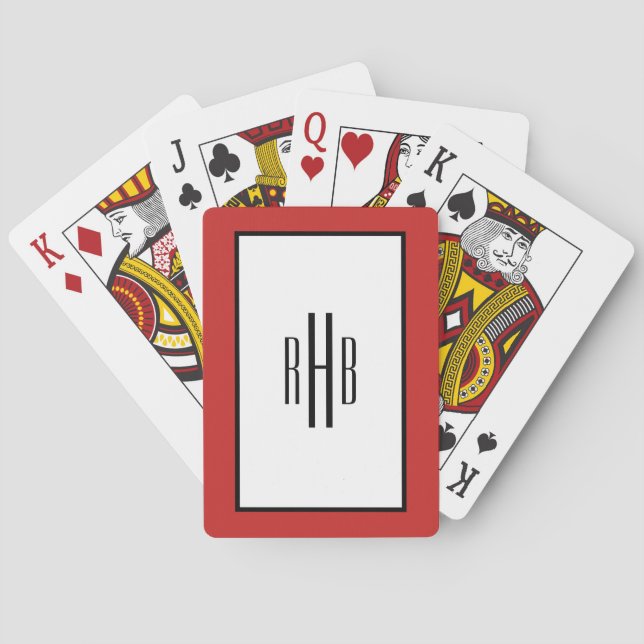 Monogrammed Playing Cards Poker Gift for Dad Spielkarten (Rückseite)