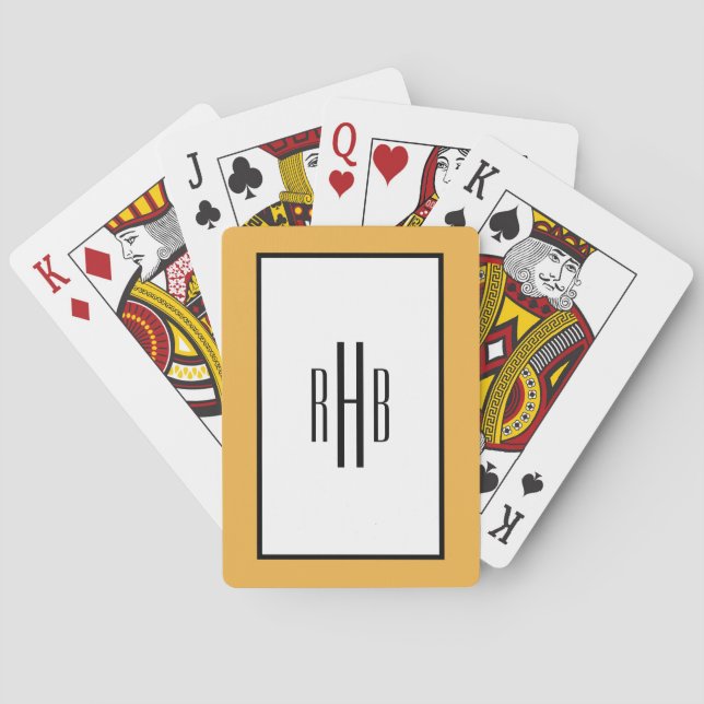 Monogrammed Playing Cards Poker Gift for Dad Spielkarten (Rückseite)