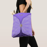 Monogrammed Purple Jewel Textile Illusion Tasche<br><div class="desc">An elegant personalized monogram tote bag designed to capture attention with refined artistry and sophisticated detail. This custom tote features a stunning trompe-l’œil effect that beautifully mimics layered fabrics, soft shadows, and delicately wrapped checkered voile. The illusion of flowing textile panels creates depth and dimension, giving the bag a couture-inspired...</div>