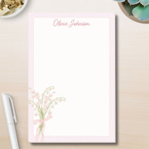 Monogrammed Watercolor Lily of The Valley Floral