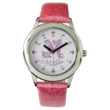 Monogrammes filles lettre M art Matilda nom montre