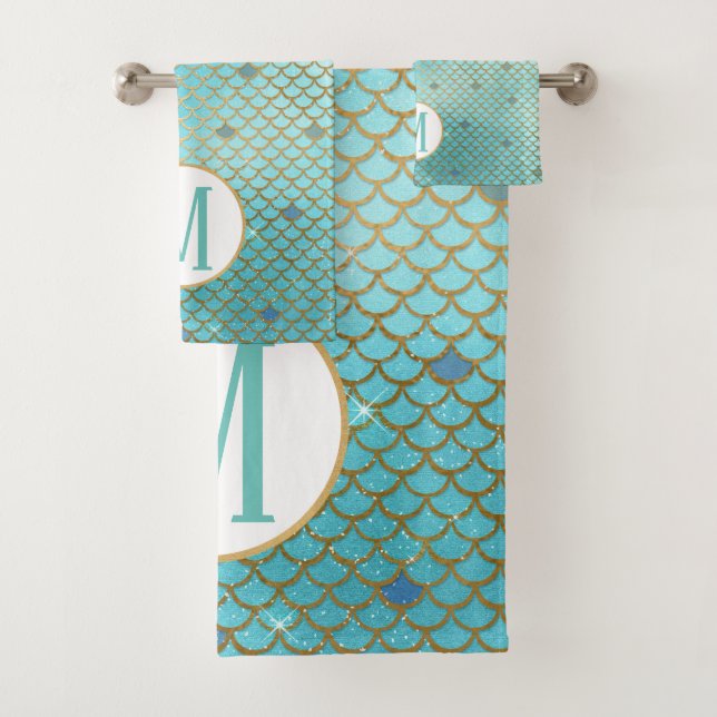 Monogrammes Gold et Blue Ombre Mermaid (En situation)