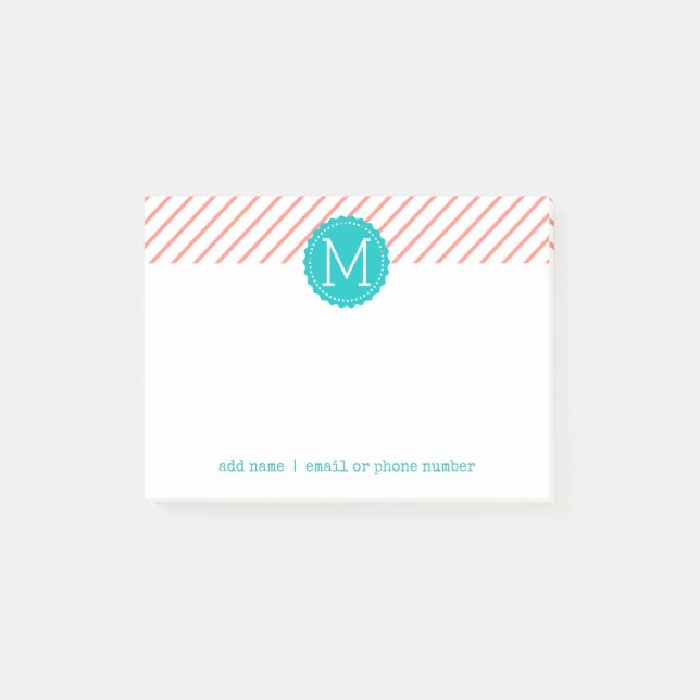Monogrammes personnalisés Post-it® Notes (Devant)