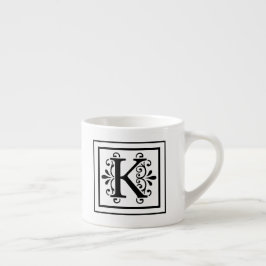 Monogrammespresso-Tasse des Buchstabe-K Espressotasse
