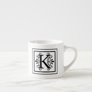 Monogrammespresso-Tasse des Buchstabe-K Espressotasse