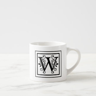 Monogrammespresso-Tasse des Buchstabe-W Espressotasse