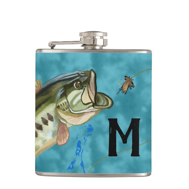 Monogrammfischen Flachmann (Vorderseite)