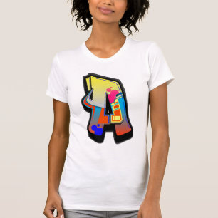 Monogrammgraffiti-Buchstabe ein T - Shirt