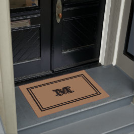 Monogrammiert Braun und Schwarz Fußmatte