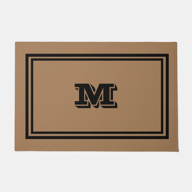 Monogrammiert Braun und Schwarz Fußmatte (Vorderseite)